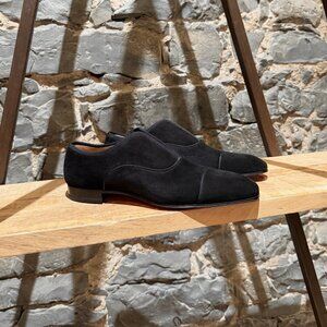 Christian Louboutin Black Suede Alpha Male Oxford Shoes